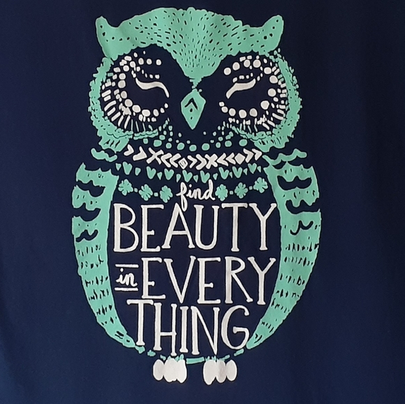 Arizona Jeans Co. women's navy long-sleeve owl print top size XL - Picture 4 of 10